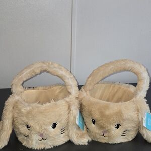 Cute Tan Bunny Plush Baskets